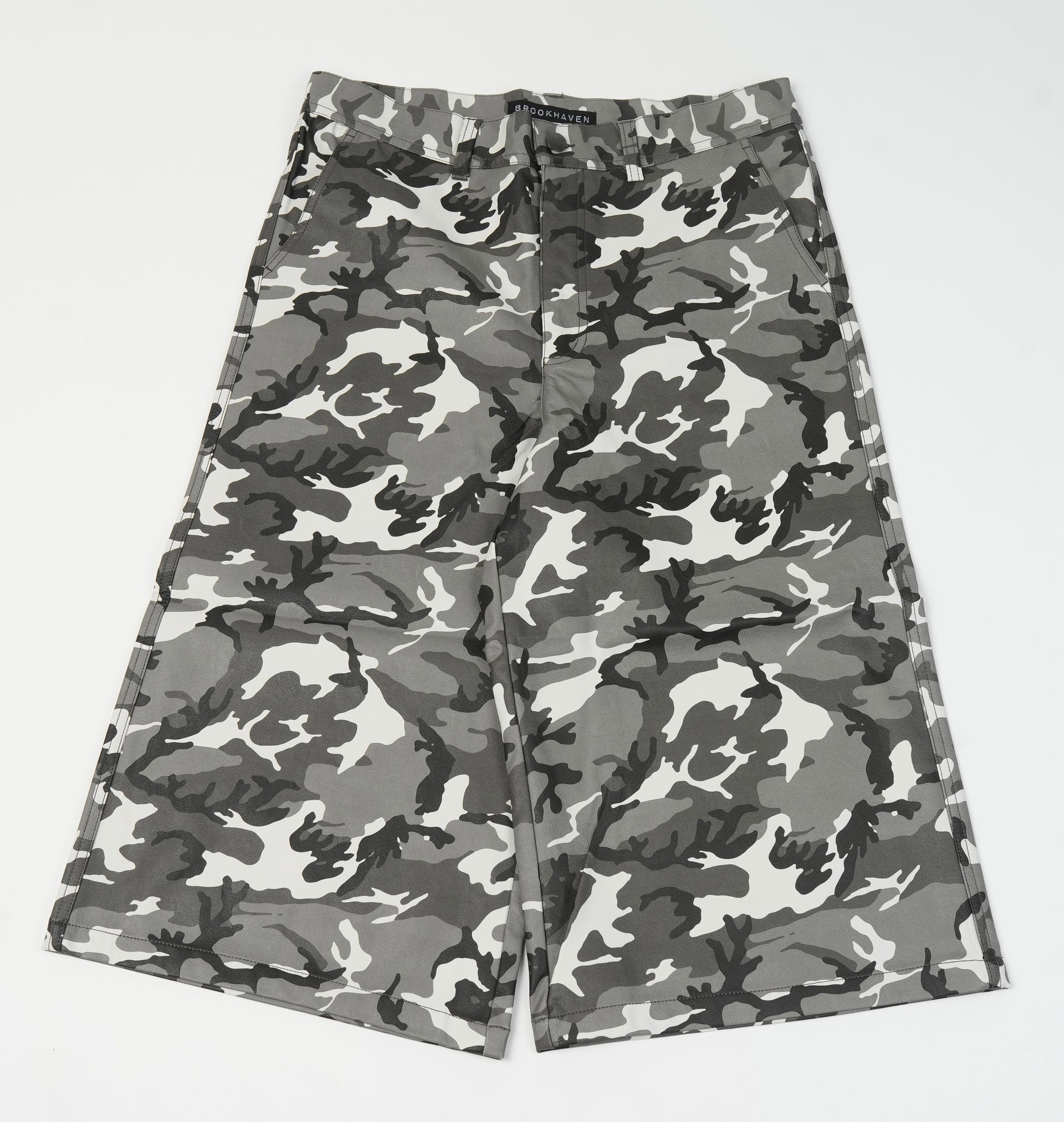 Leather Snow Camo Shorts